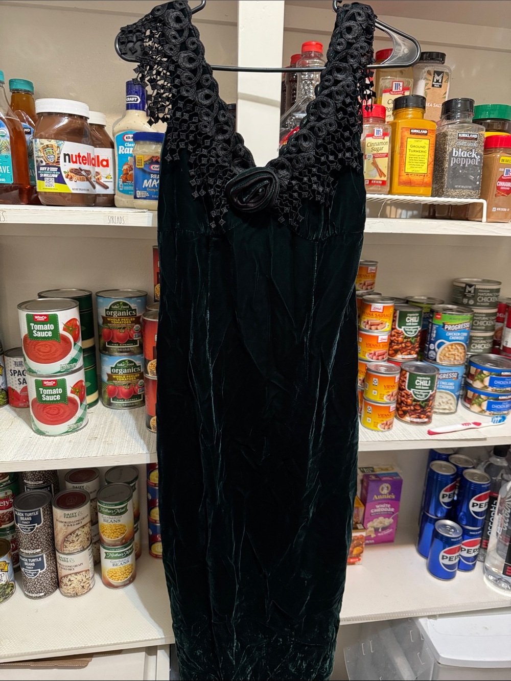 Vintage velvet and lace Carole little dress